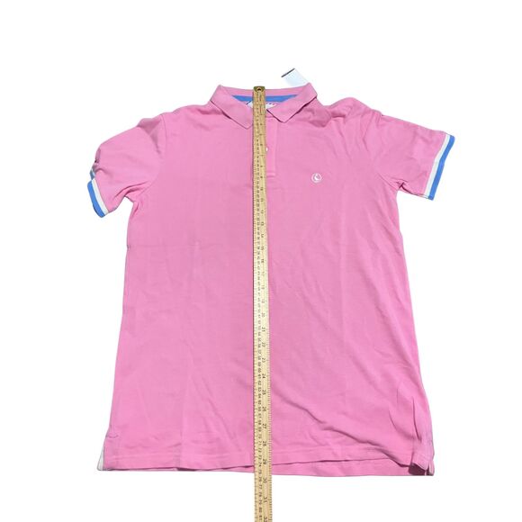 El Ganso Men’s Polo Shirt Pink Blue Trim 100% Cotton Size L Made in Portugal - Picture 5 of 8